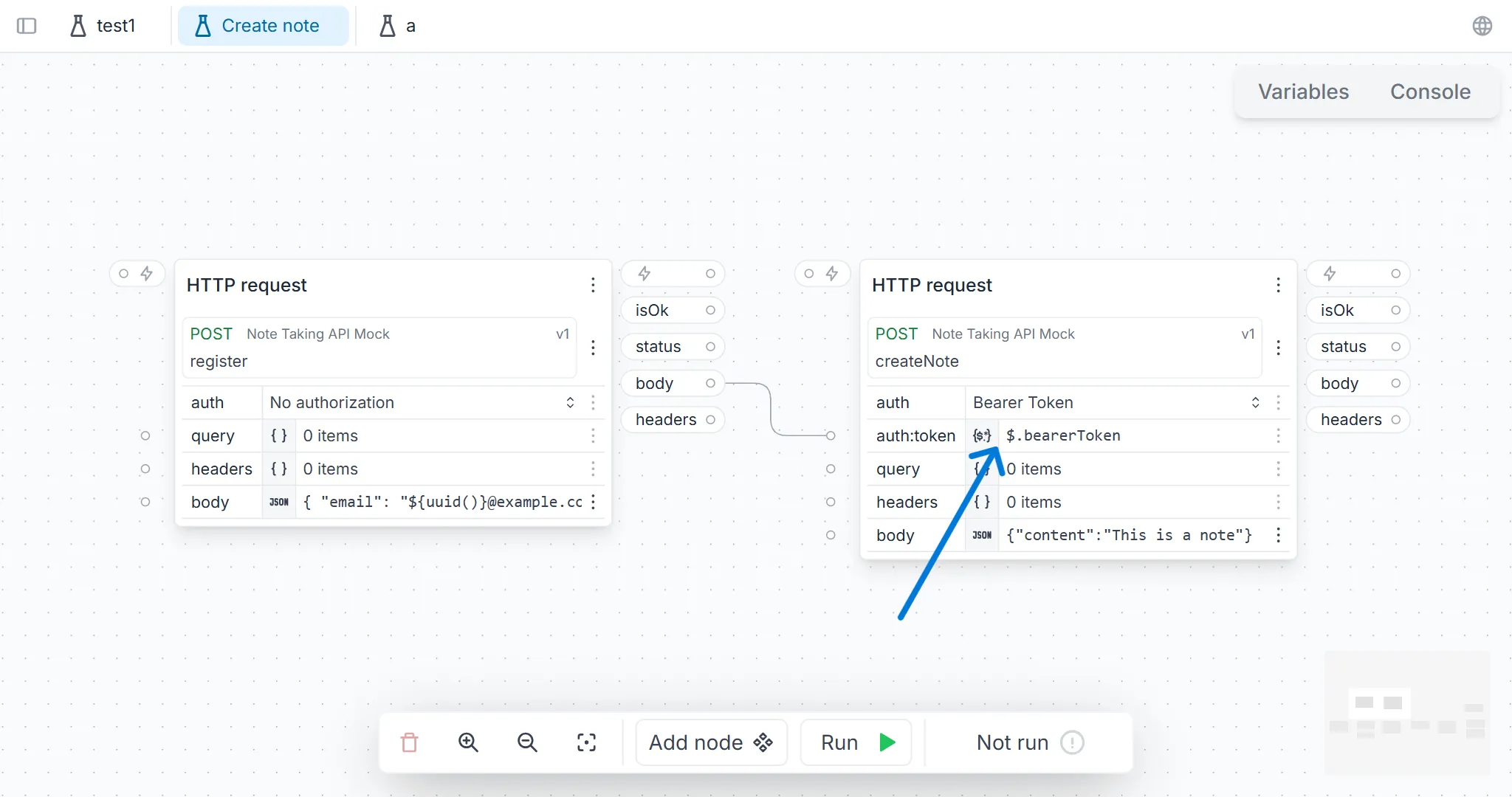 Inspect node input