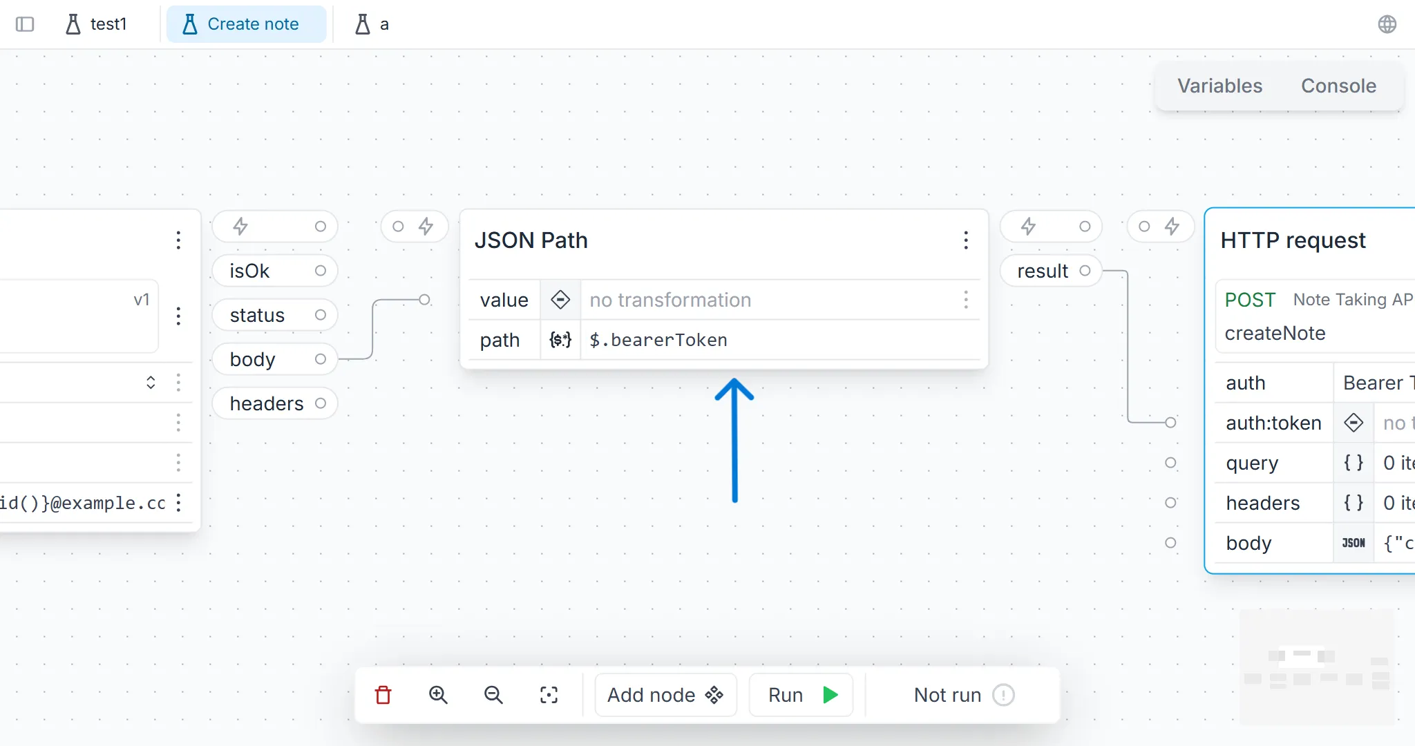 Inspect node input